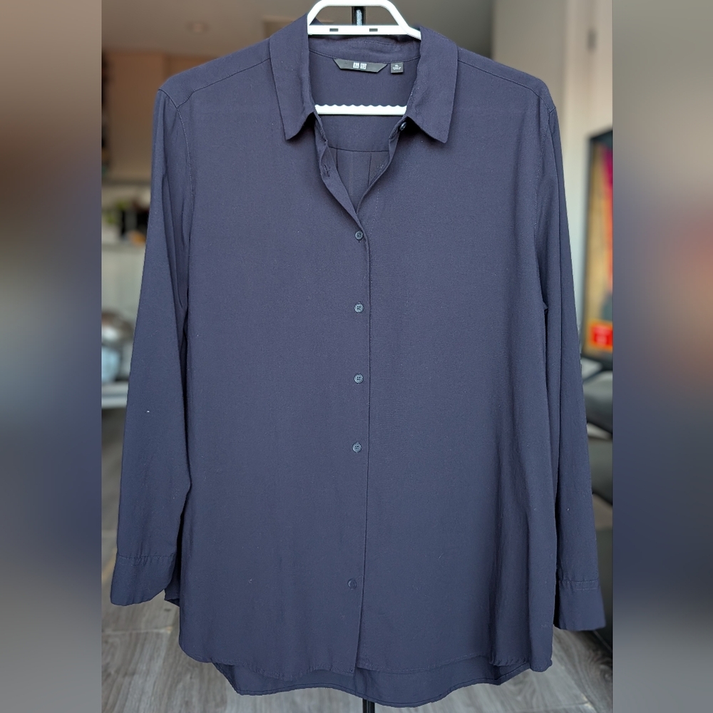 Uniqlo Navy Button-Down Shirt